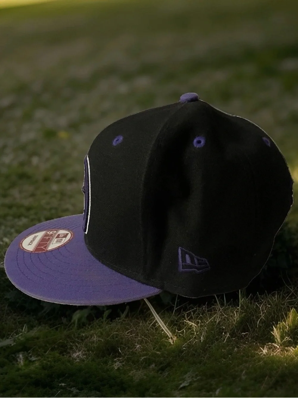 Yums Shoes X New Era Smiley Face Hat Black Purple Logo Snapback Cap 9fifty